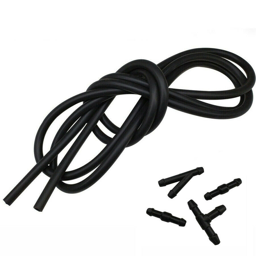ABS Rubber 2M Windshield Wiper Washer Jet Tube Pipe & Connectors For Nozzle Pump