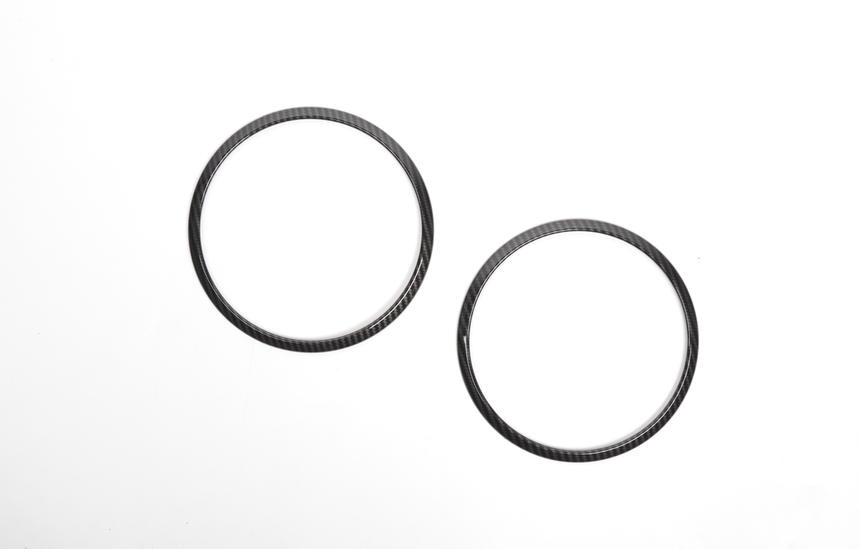 2PCS Carbon Fiber Top Roof Speaker Cover Trim Ring Decor for Wrangler JK 07-14/