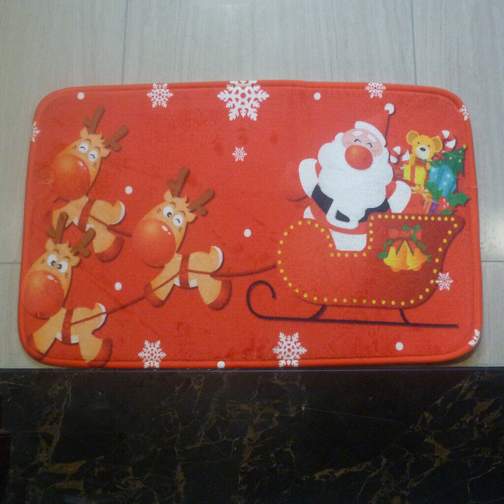 Christmas Door Mat Entrance Doormats Kitchen Area Floor Rug Bedside Mat Red