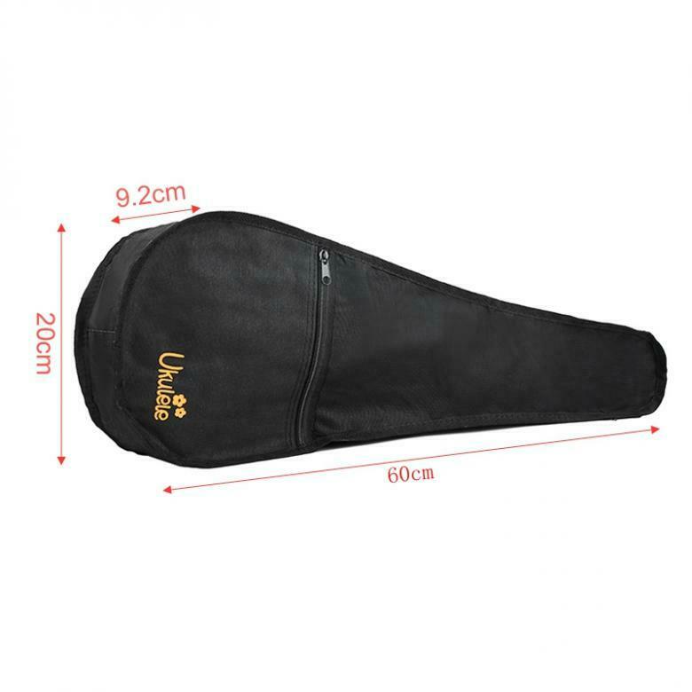 21'' Ukulele Gig Bag Black 600D Oxford Fabric Waterproof Hawaiian Guitar Case