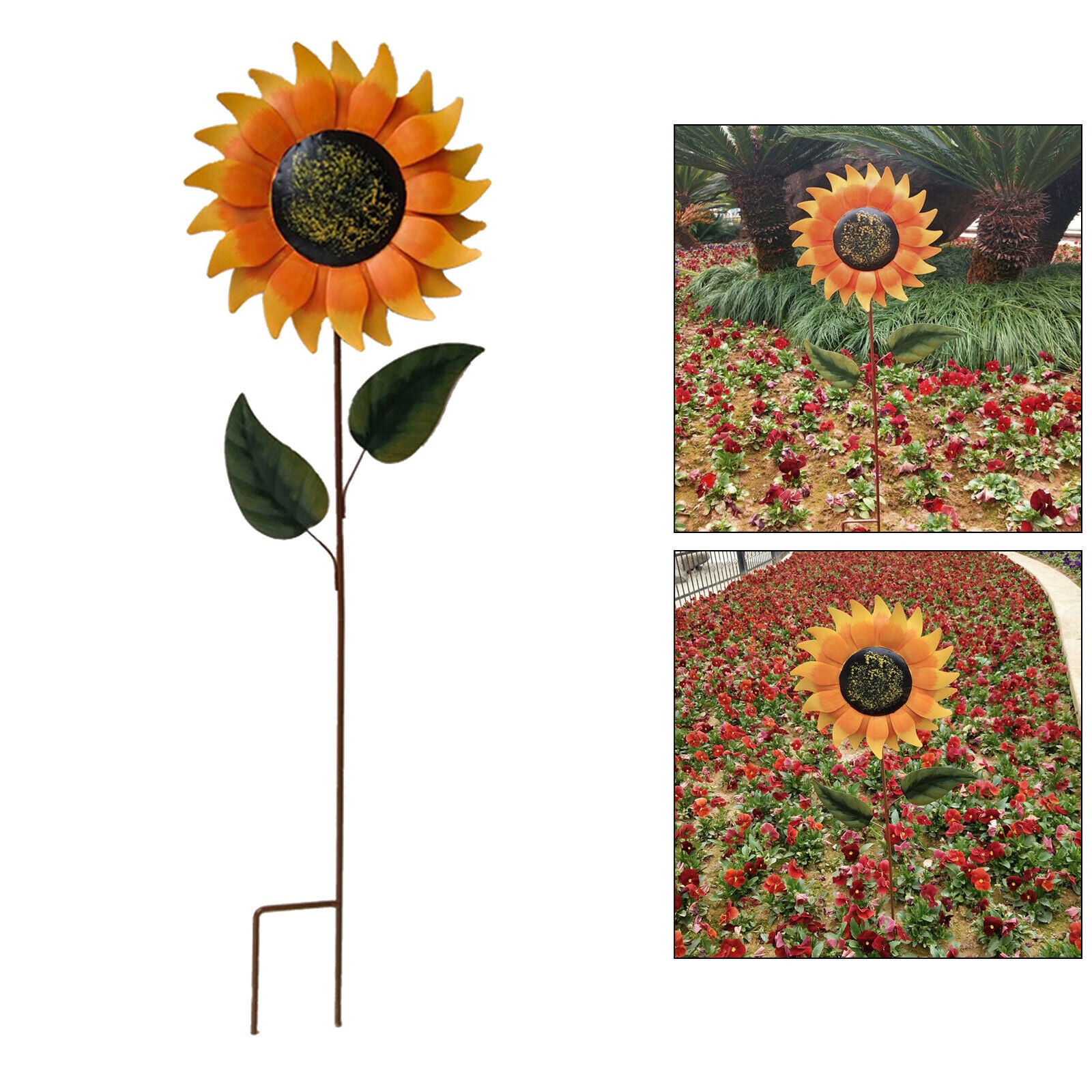 Outdoor Fall Plant Sunflower Stake Garden Lawn Patio Landscape Decor Craft