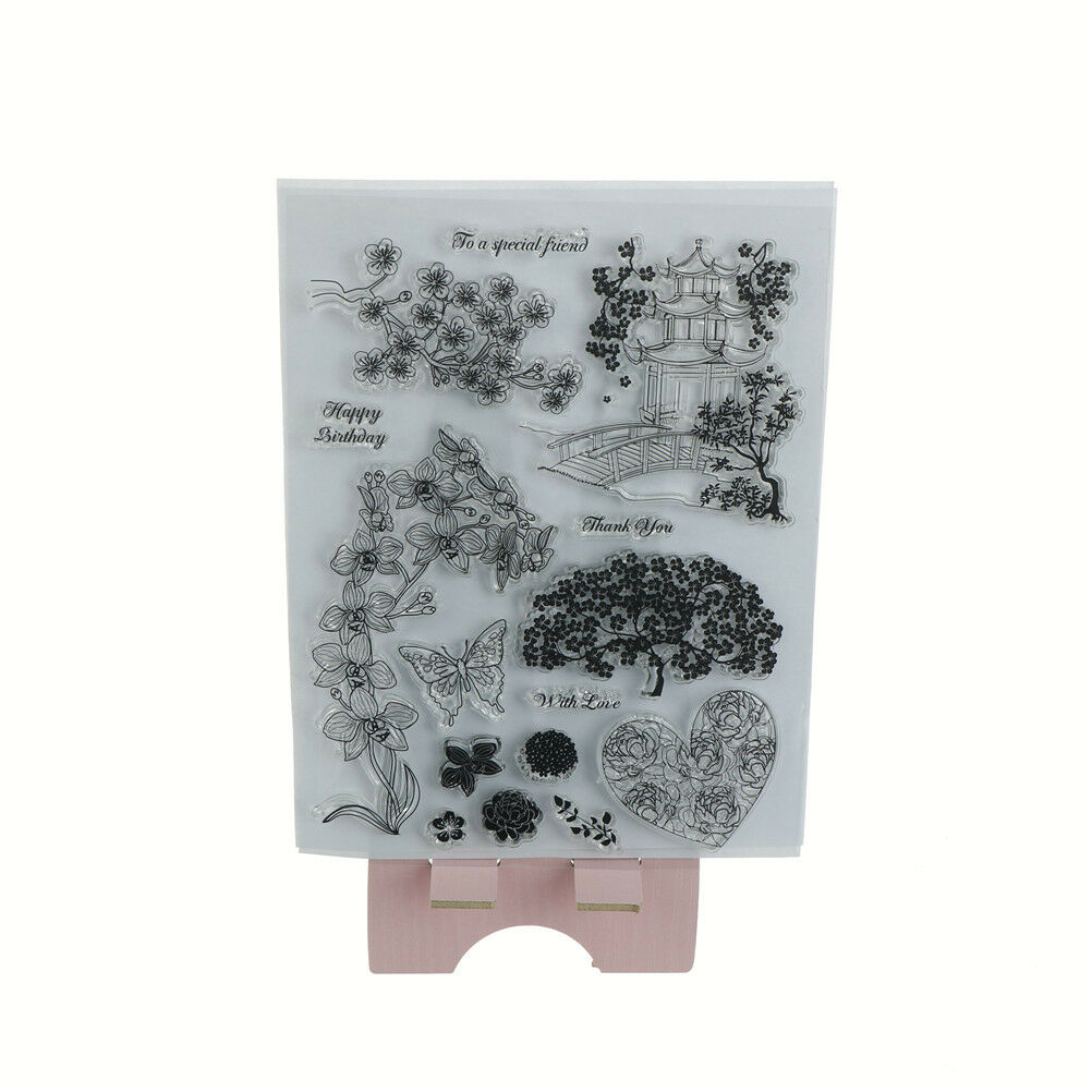 Lifelike flower tree and tower scrapbook diy photo albums cards silicone stampBD