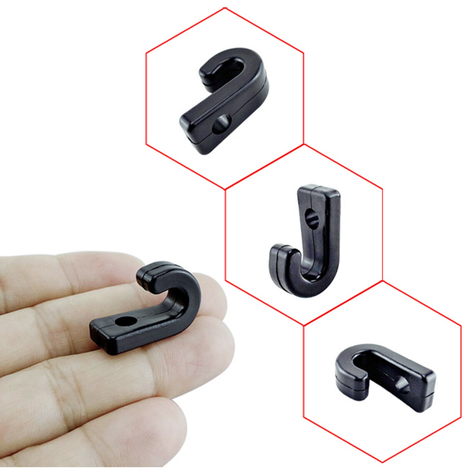 Kayak Deck Rigging Kit with Bungee Cable Ends 6 J-Hooks for Boat Camping Kit