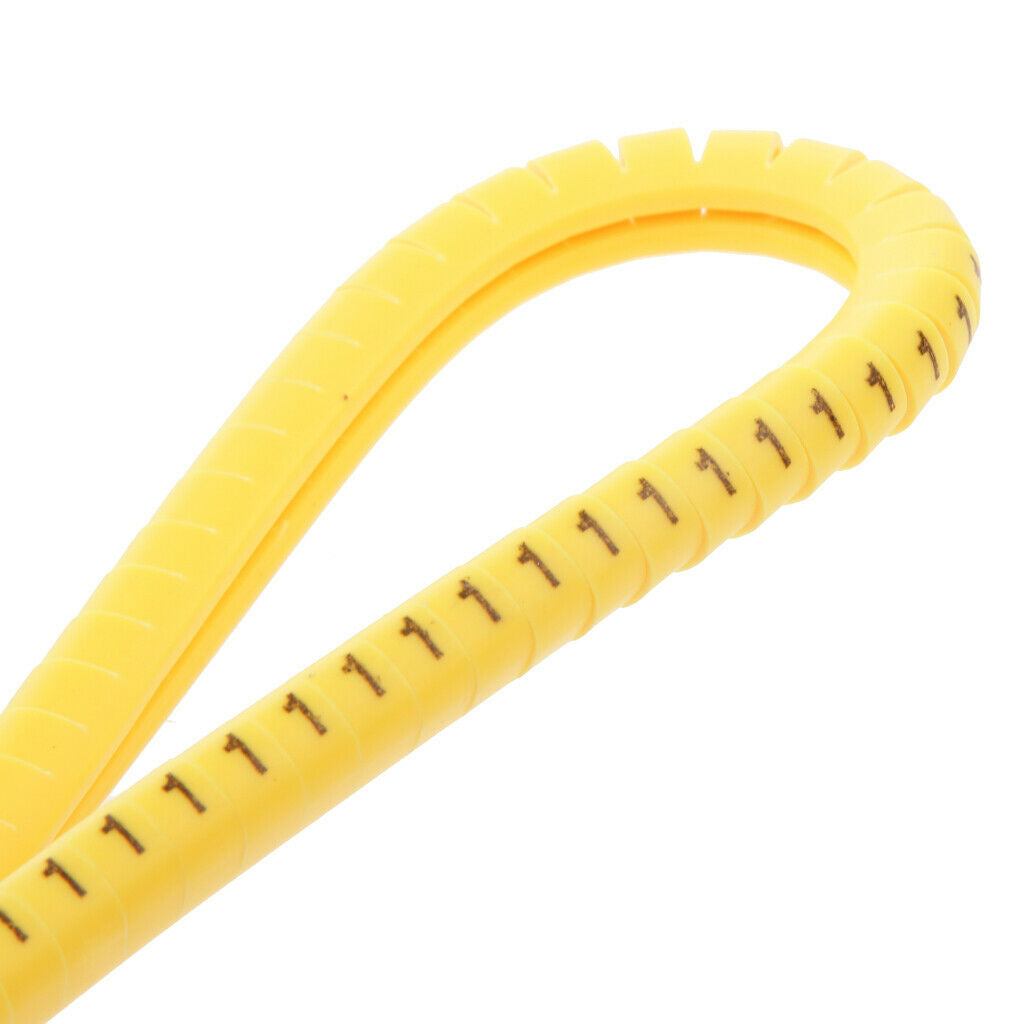 10X 100 Yellow Cable Wire Markers Identification Lables Number 0 ~ Number 9