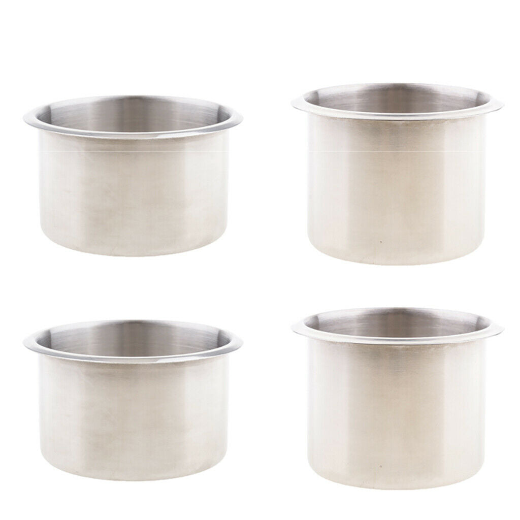 4x Stainless Steel Recessed Cup Drink Holder for Boat RV Camper 68mm & 90mm