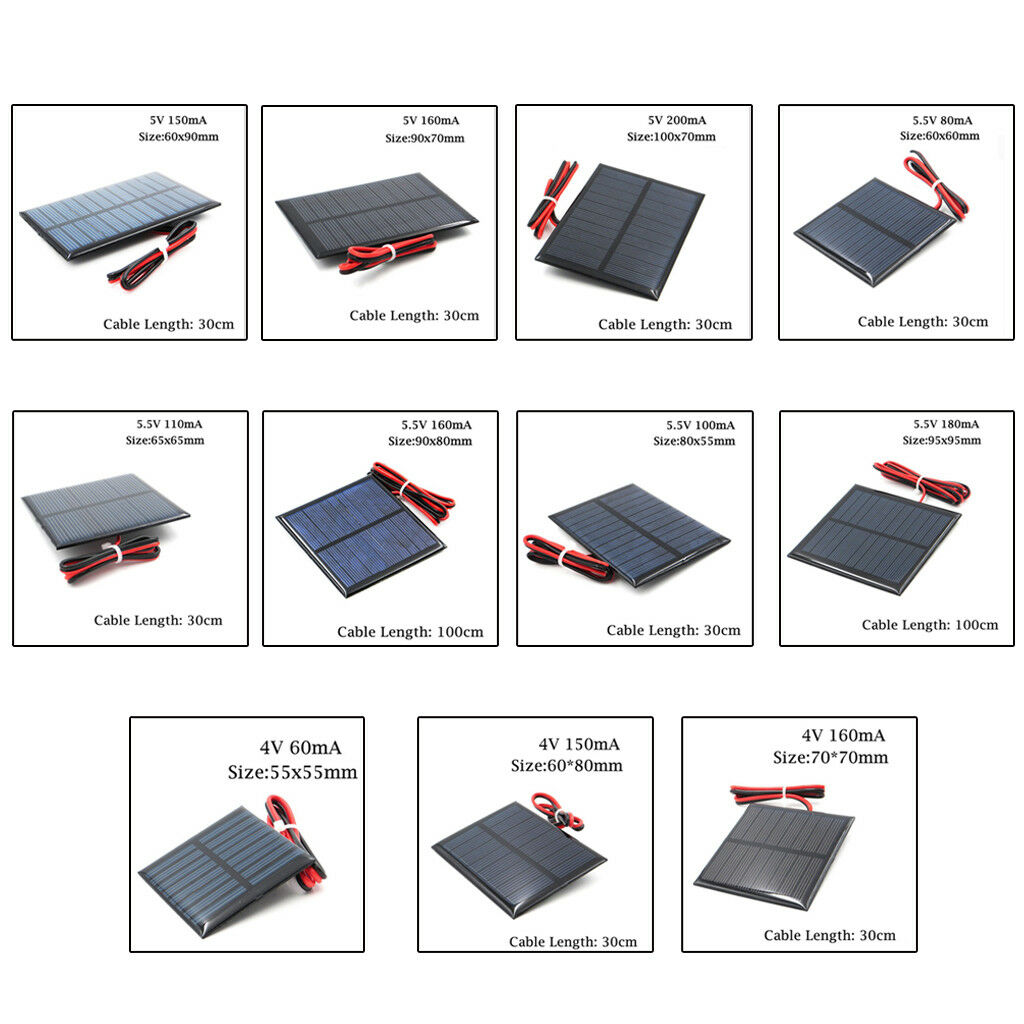 Portable Solar Panel Battery Charger for Car Boat Home A 4V 55x55mm