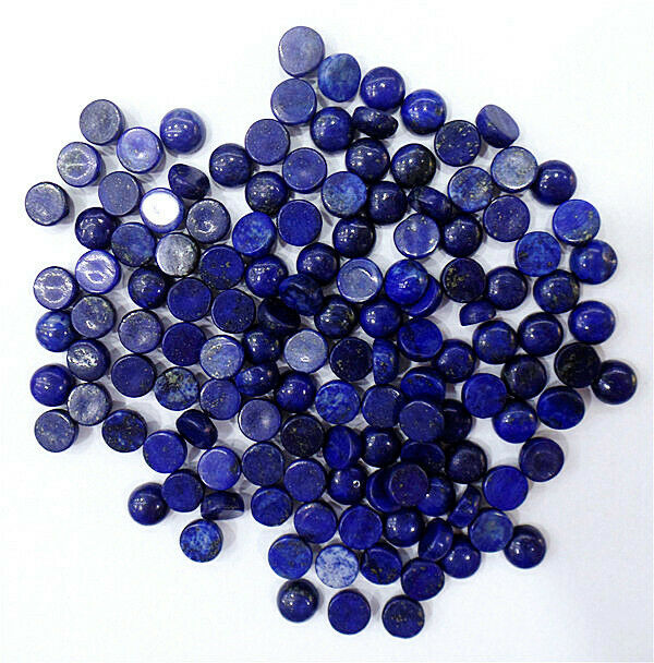 100Pcs 6mm Wholesale Natural Blue Lapis Lazuli Round Cab Cabochon DIY HH7088