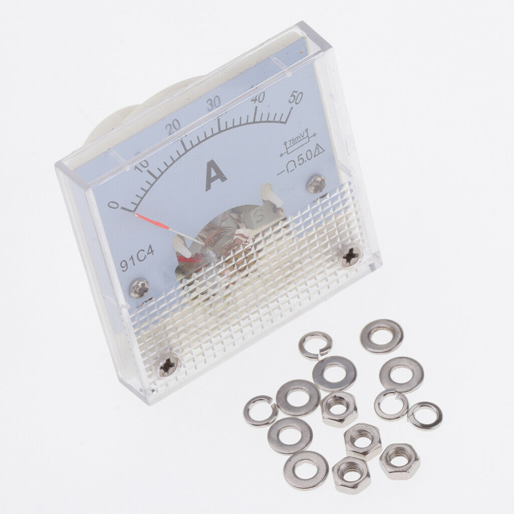2 Pack Plastic Ammeter Analog Panel Meter Amp Meter Current Meter 75mV