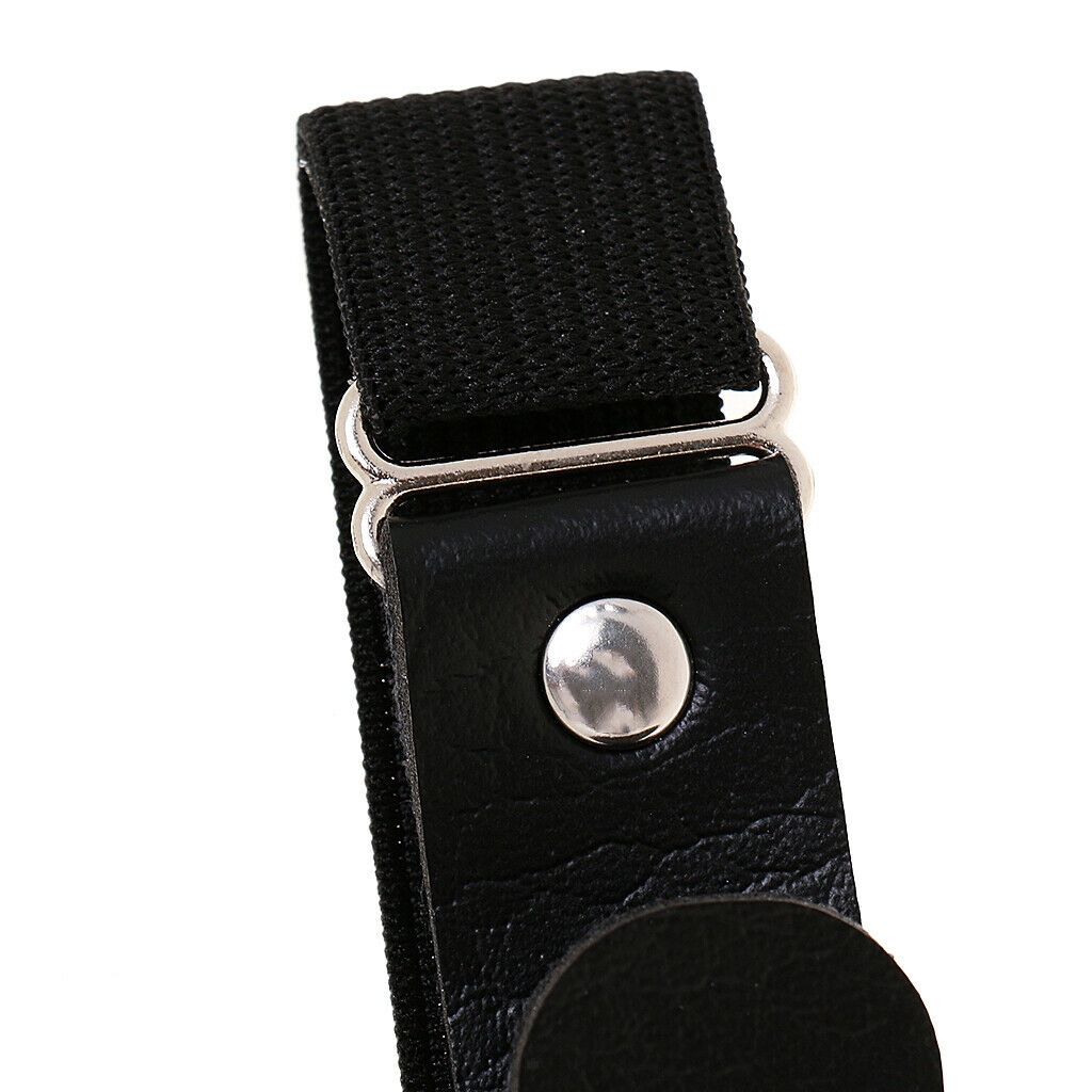 1 Pair Black Punk PU Leather Adjustable Strap Clips Garter Leg Garter Belt