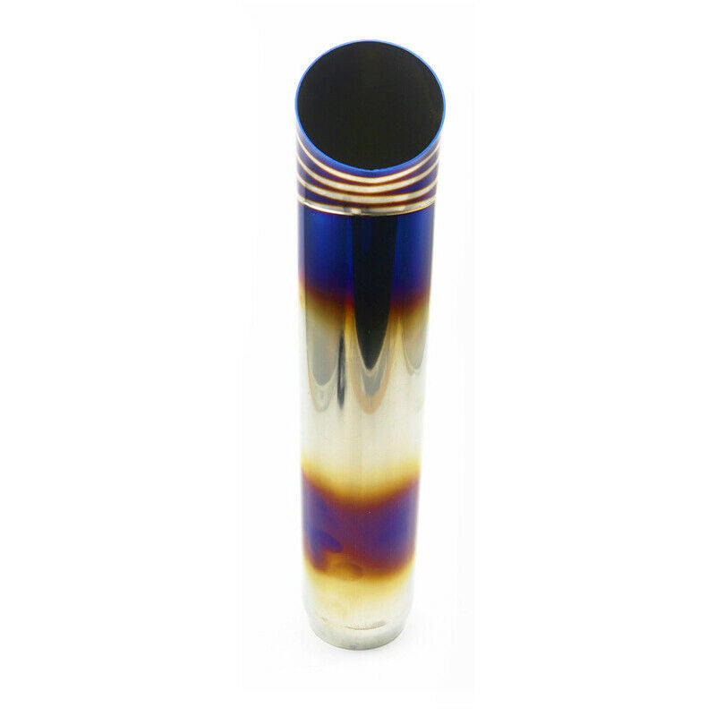76mm-67mm Car Muffler Exhaust Pipe Tip Half Bend Stainless Chrome Baking Blue