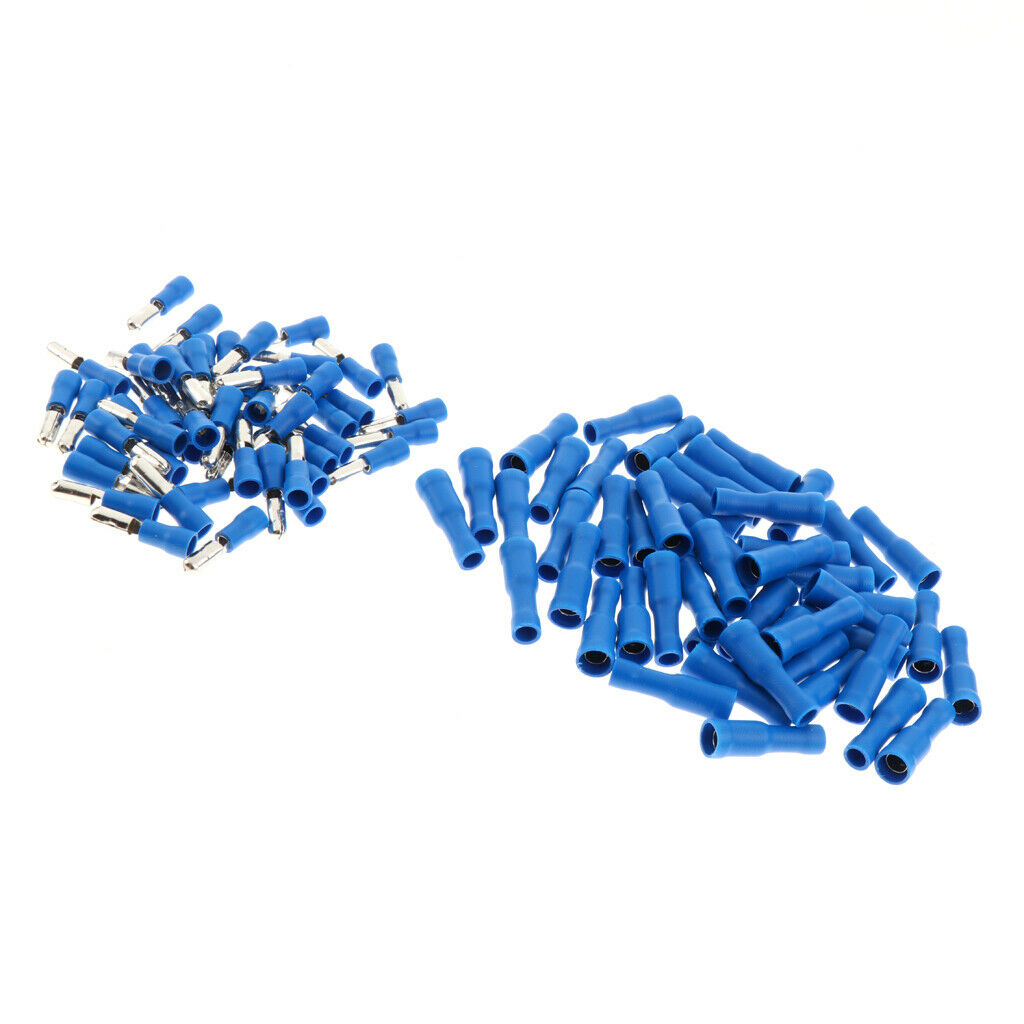 100 Pieces Insulated Wire Terminals Wire Crimp Connector Blue