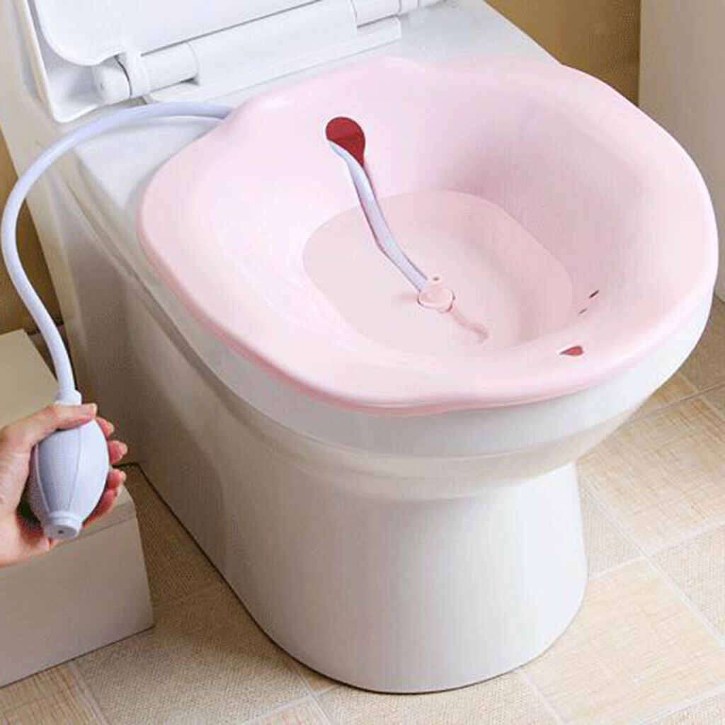 4Pieces Durable Sitz Bath Tub with Flusher Over the Toilet for Hemorrhoids