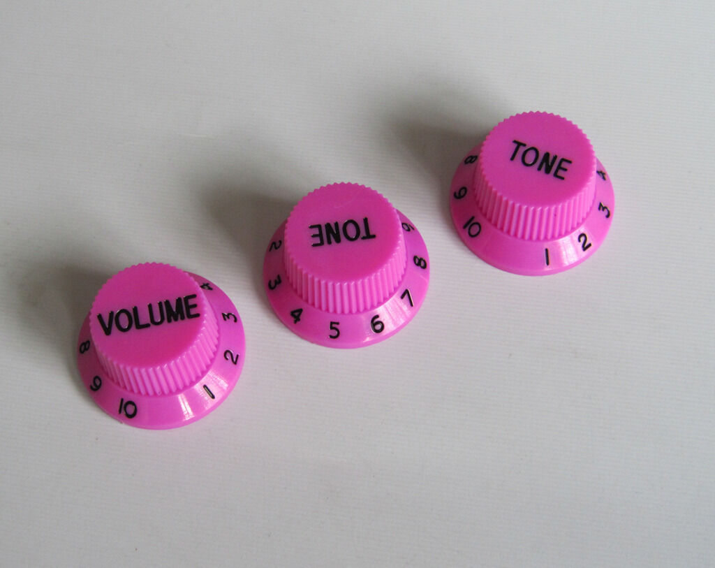 Purple w/ Black Number ST Strat Guitar Knobs Volume Tone Knob fits Stratocaster