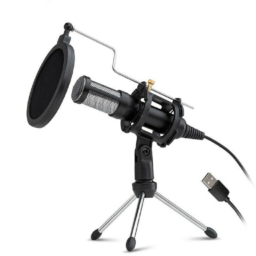 Condenser Recording Microphone 3.5mm Plug and Play PC Microphone, Broadcast