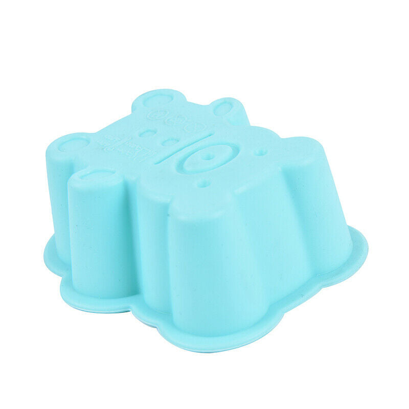 4PCS Cute Bear Silicone Cookies Molde Cake Mold Muffin Cup Kitchen Bakeware T DD