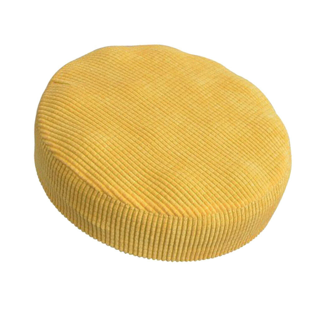 Winter Plush Bar Stool Cover Round Lift Chair Seat Sleeve Yellow_35x35x10cm