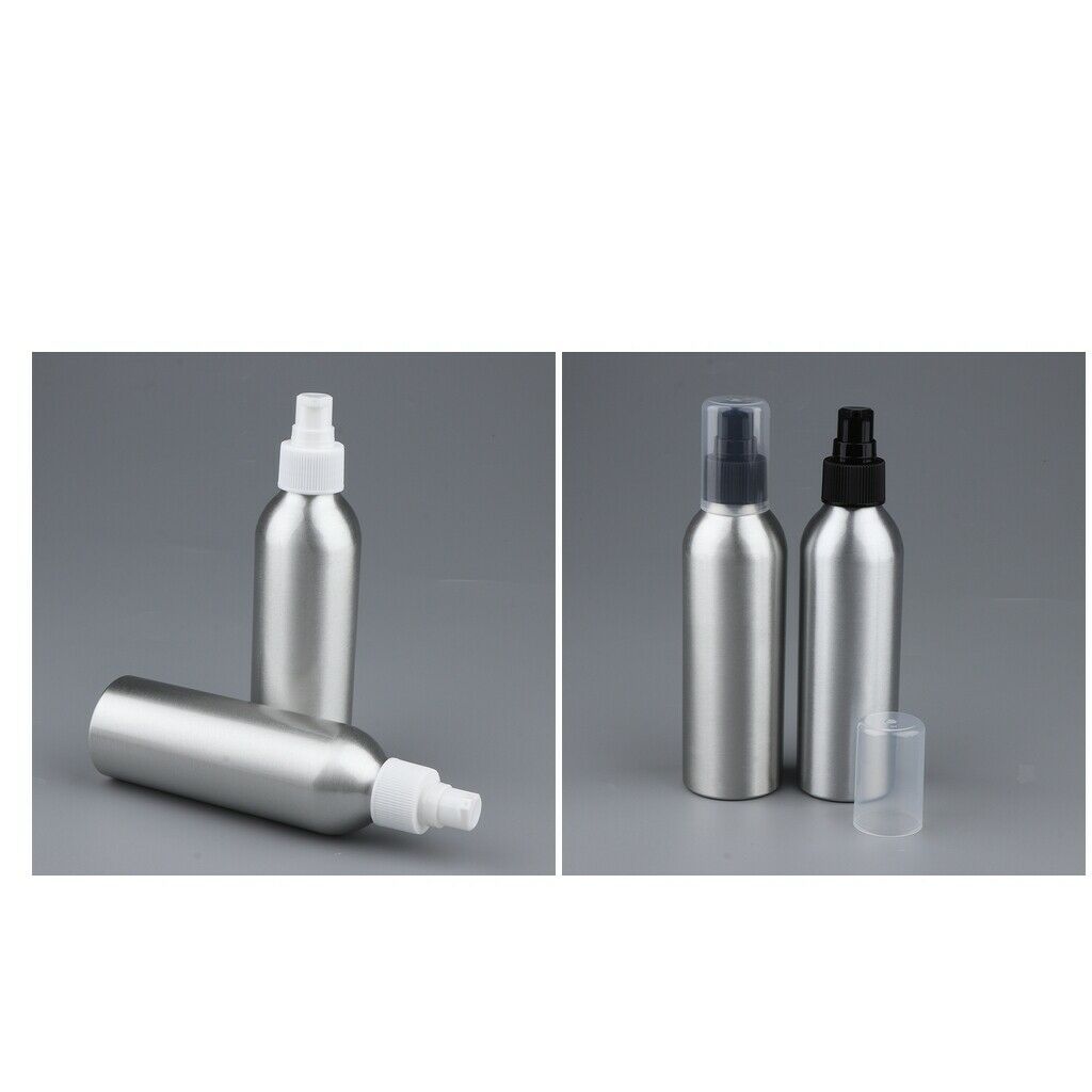 2Pieces Reusable Aluminum Empty Pump BottleS for Bathroom Travel hotel White