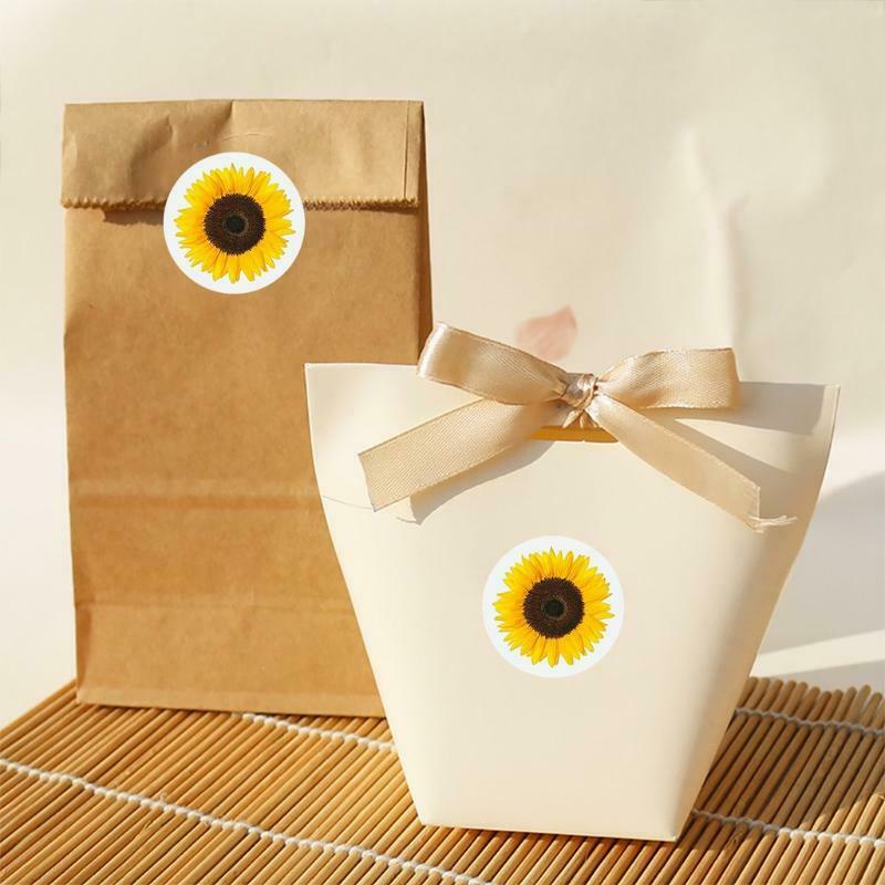 500Pcs 3.8cm Sunflower Round Stickers  Adhesive Labels for Card Envelopes Seal