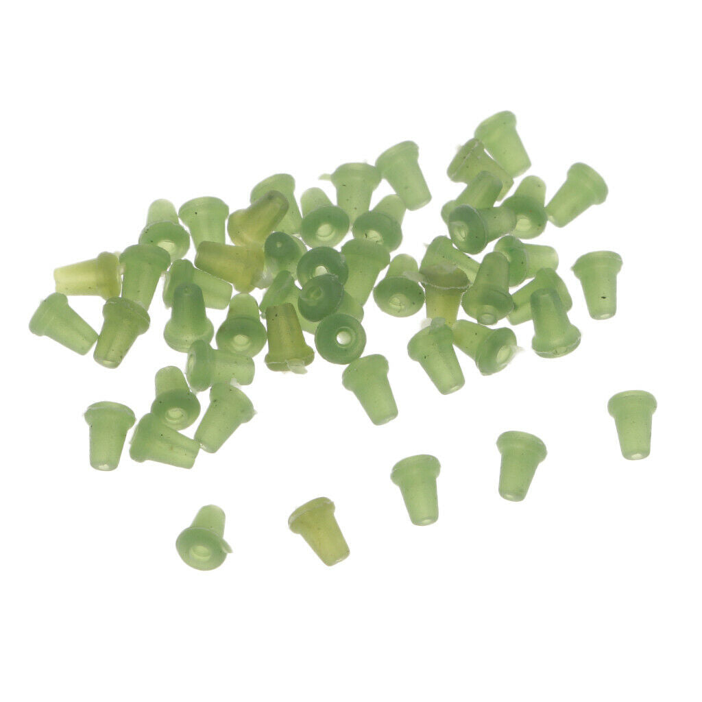 50pcs Rubber Fishing Hook Stoppers Fishing Bait Stop Beads Baits Holder