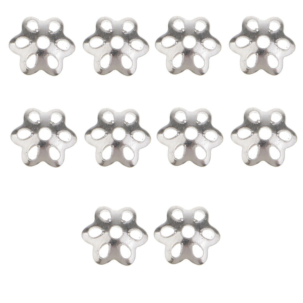 10pcs Filigree Flower Bead Caps