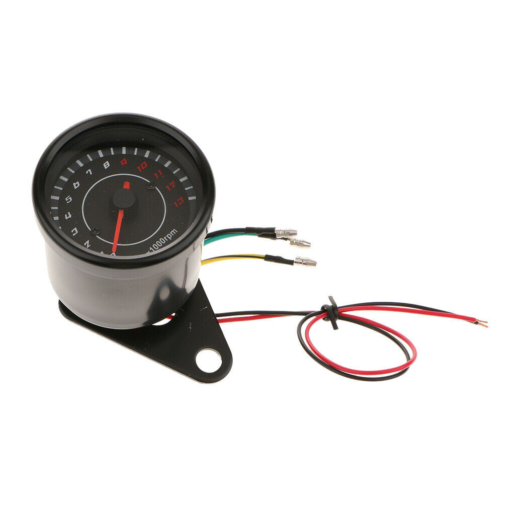 LED Backlight Motorcycle Waterproof Tachometer RPM Gauge 0-13000 RPM