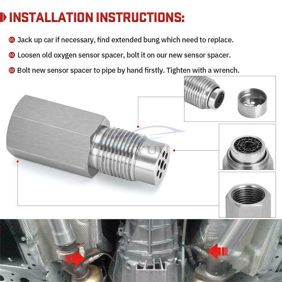 1 Set 58mm Universal SM18×1.5tainless Steel Catalytic Converter Oxygen O2 Sensor