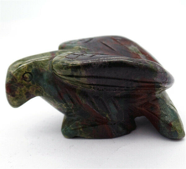 50x30x25mm Natural Dragon Blood Stone Carved Eagle Decoration Statue HH8079