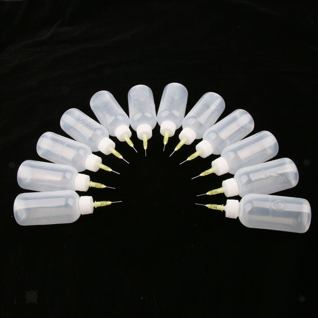 12 Pcs Precision Tip Glue Bottles Applicator DIY Quilling Tool Needle Tip