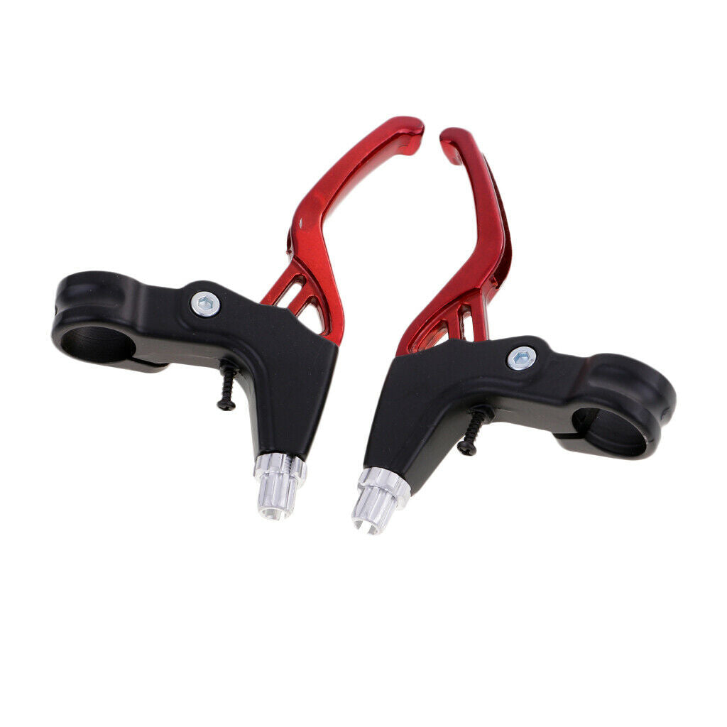 1 Pair Aluminium Alloy Brake Lever Set 2-finger Mountain Bicycle Bike Red