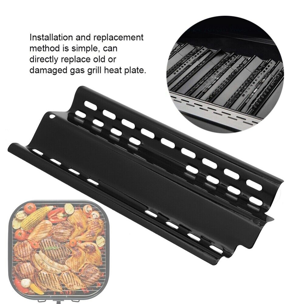 4pcs Barbecue Heat Plate Heavy Duty Adjustable Porcelain Steel Heat Shield BBQ