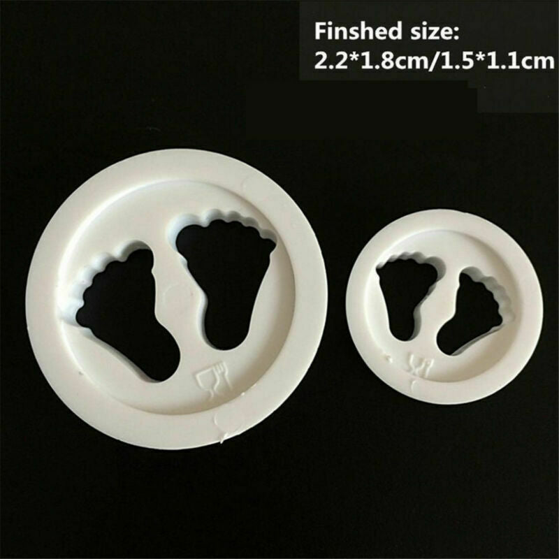 2X New Baby Feet Fondant Cutter Cake Mold Icing Sugar Paste Bakeware Decor Tool