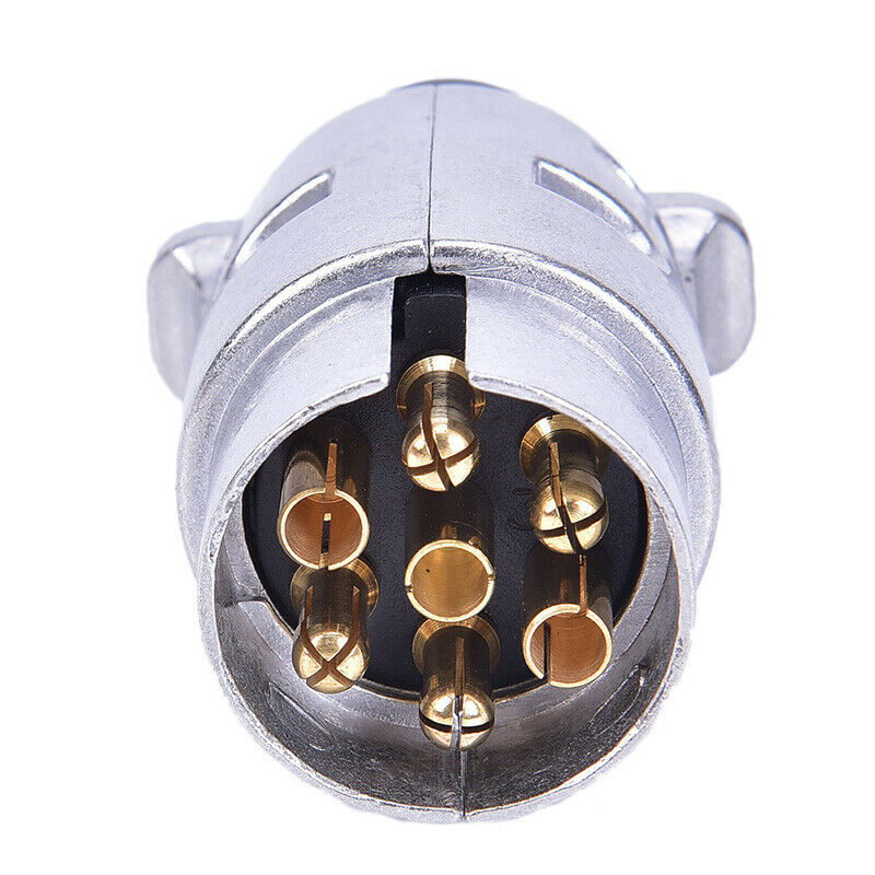 12V 7Pin Aluminum Alloy Connector Socket & EU Plug Trailer Car Caravan TowbaBDA