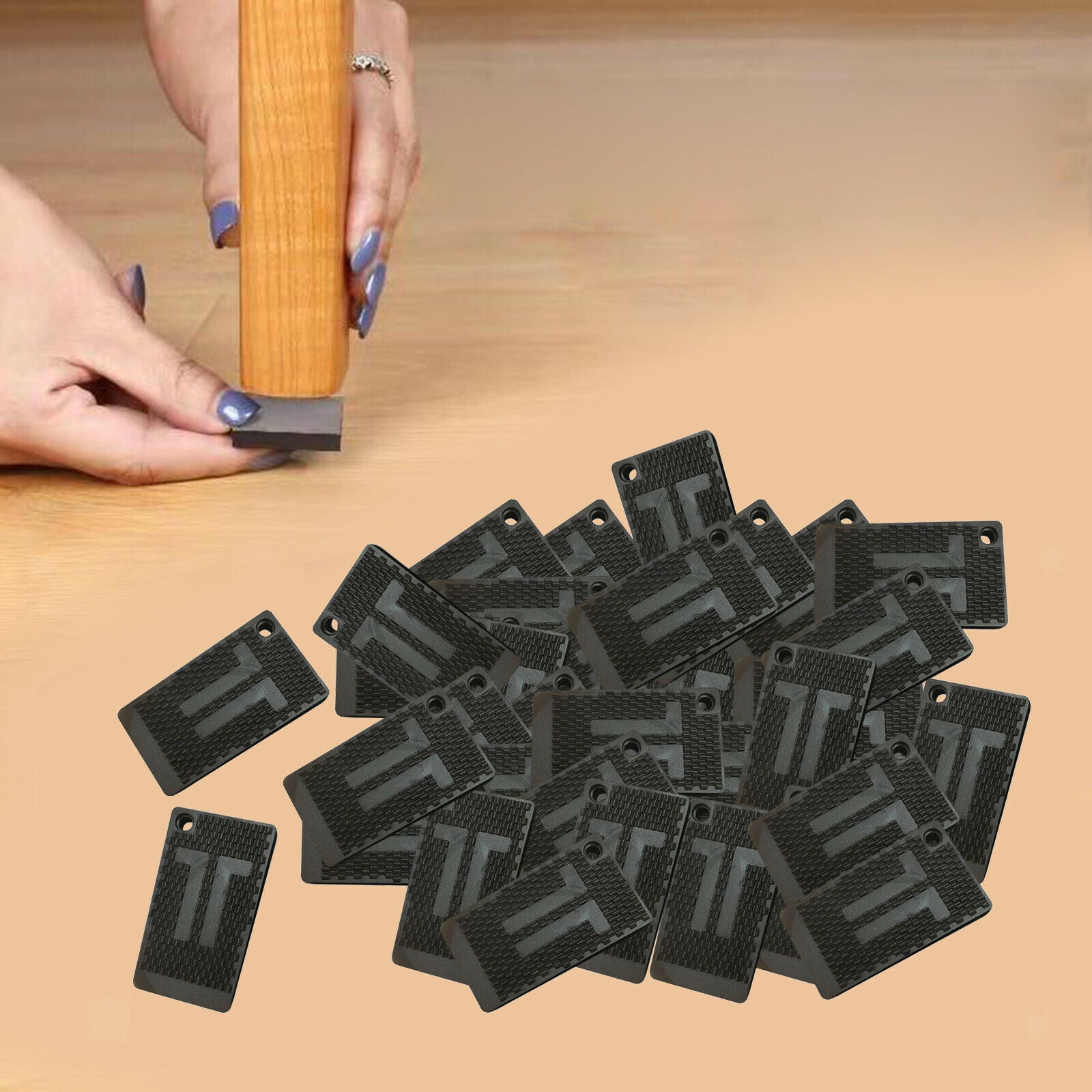 35x Table Shims Grooved Home Improvement Furniture Levelers Shelf Pads