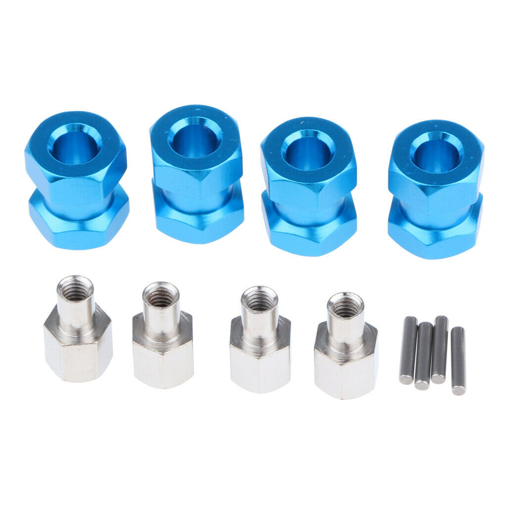 12mm Wheel Hex Hub 15mm Longer Adapter for AXIAL SCX10 D90 AX10 RC Car Blue