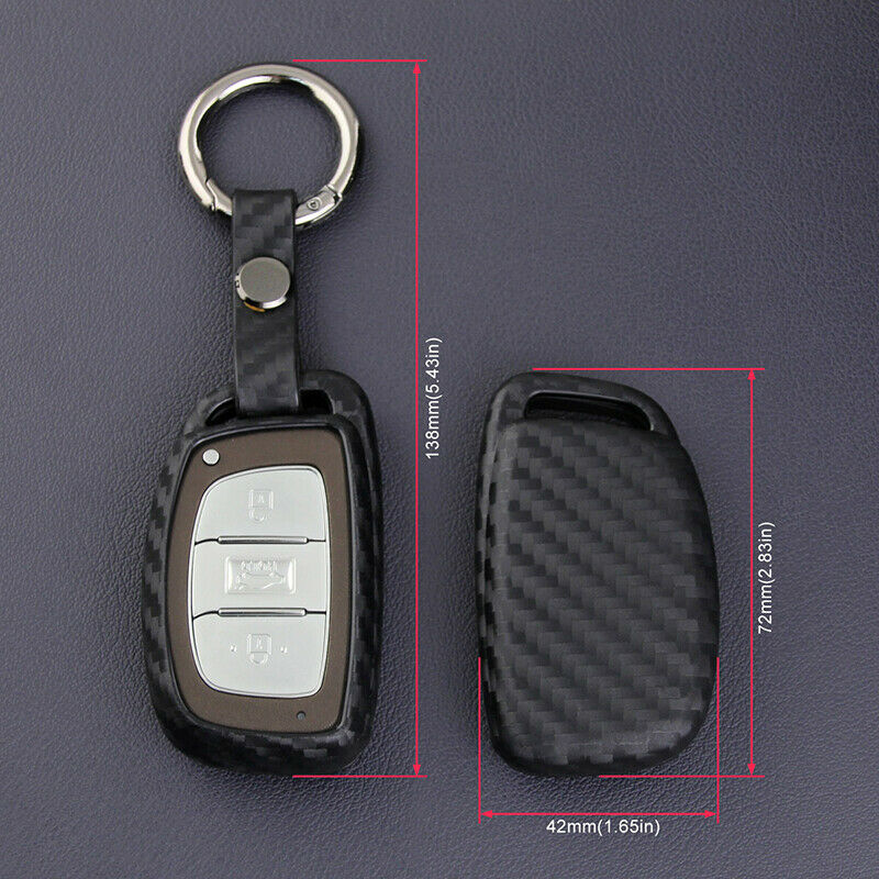 Scratch Proof CARBON FIBER KEY CASE CAP COVER FOR Hyundai Tucson Elantra Sonata