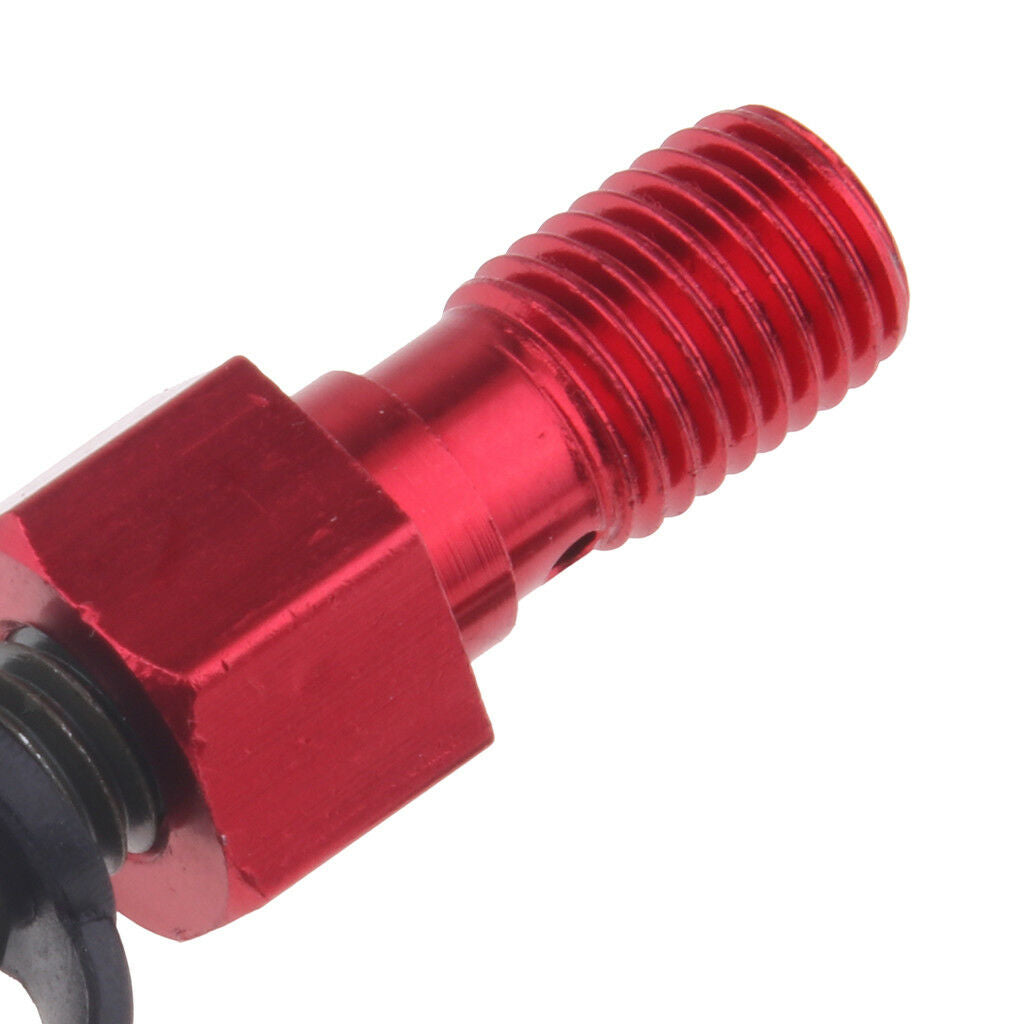 Red Brake Caliper 10mm M10 x 1.25mm Banjo Bolt Bleed Nipple for Suzuki
