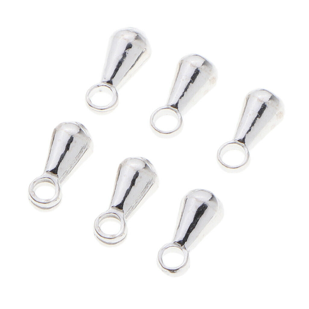6Pcs Drop Beads Extender Chain Tear Drop Dangle End Beads Finding Crafts DIY