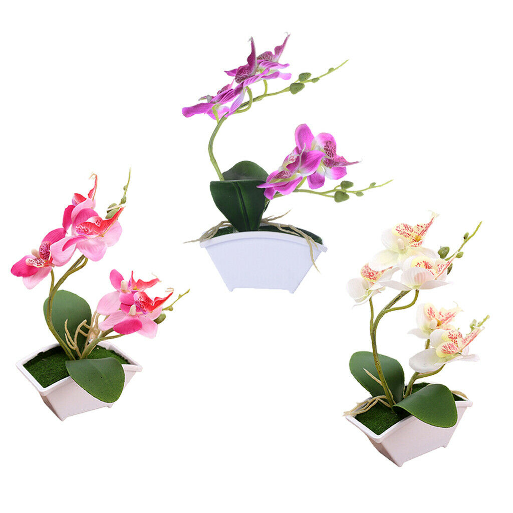3 Pieces Ceramic Bonsai Flower Decoration Home Floral Decoration for Bedroom,