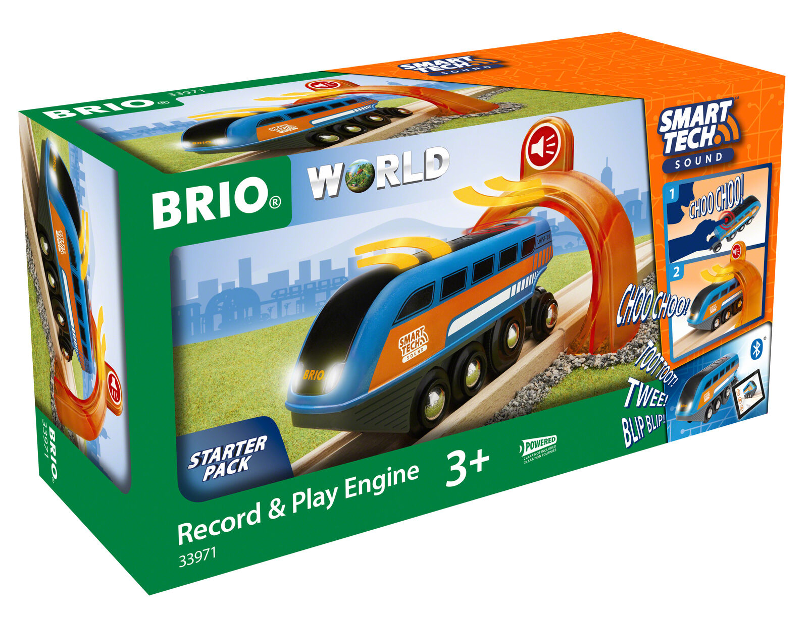 33971 BRIO Smart Tech Sound Record & Play Engine Train Battery Powered Railway