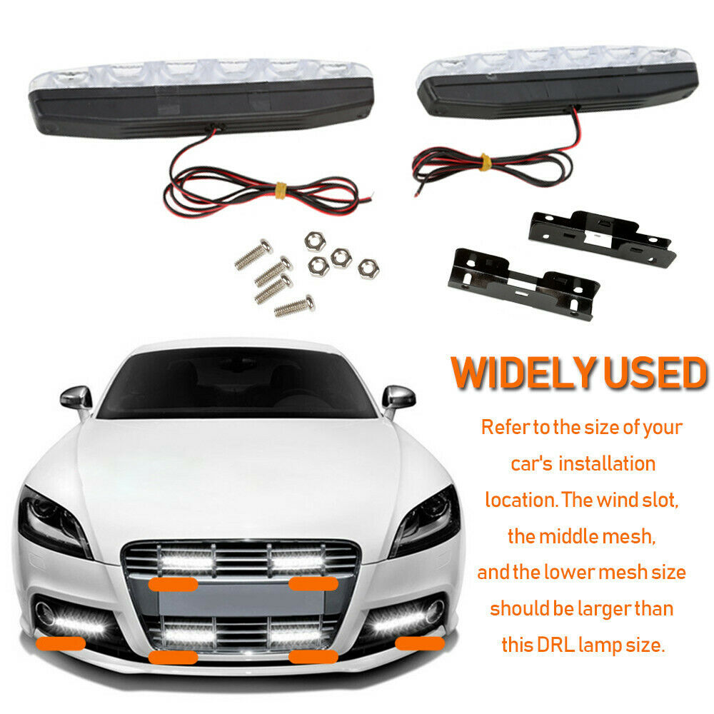2pcs Car Auto Daytime Running Light Daylight Car Styling Lamp 6LED Waterproof
