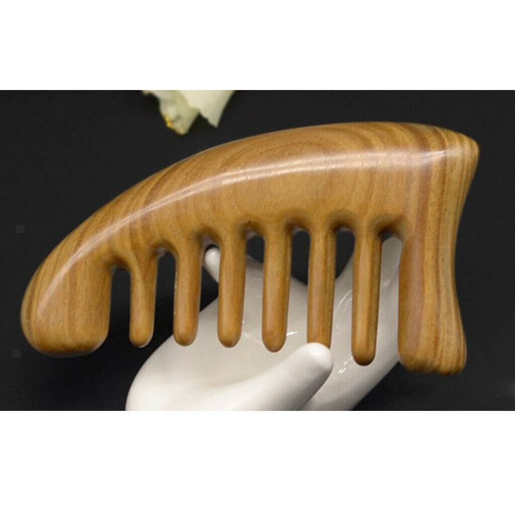 Smooth Mini Round Wide Tooth Sandalwood Comb Head Massage GuaSha Tools 03