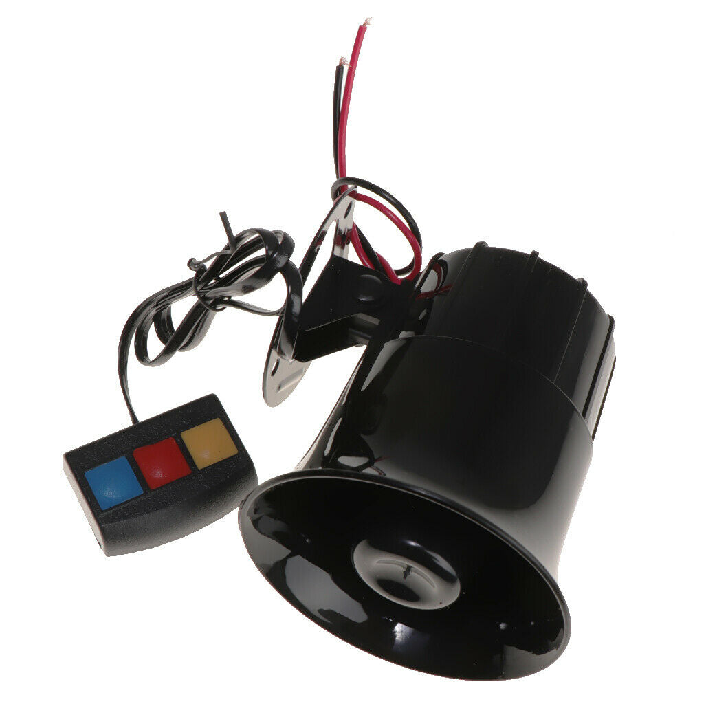 12V 30W 110dB Warning Alarm Loud Siren Horn for Car 3 Sounds Tone PA System