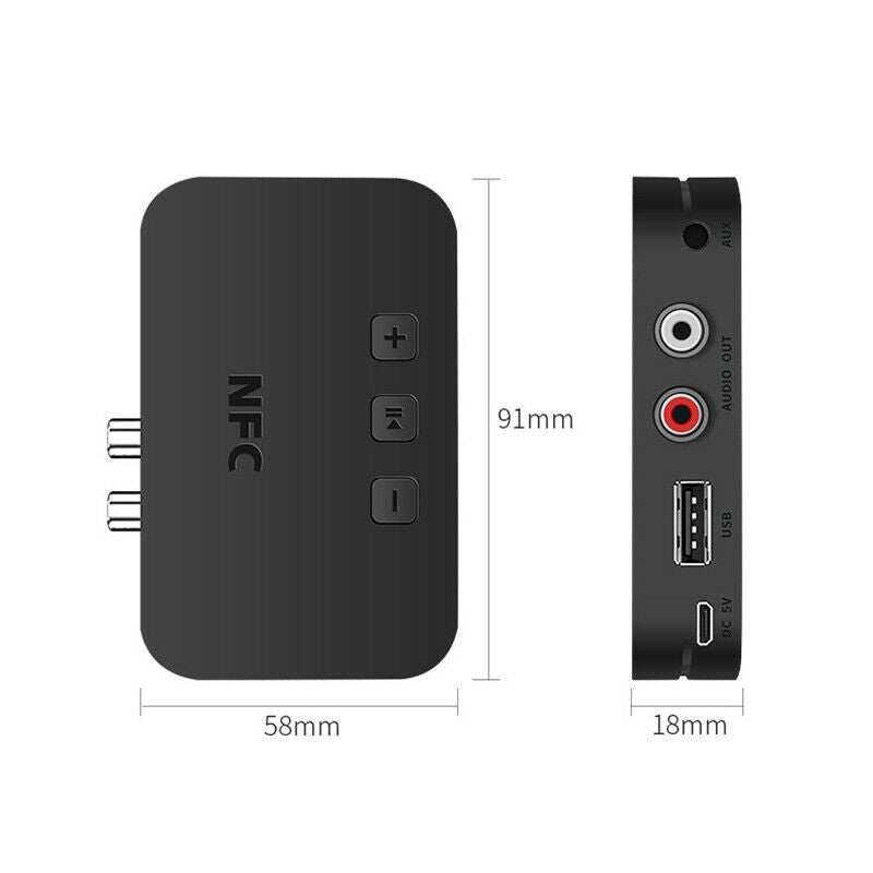 Bluetooth 5.0 Wireless Receiver Audio Transmission Stereo With RCA 3.5 AUX JBDA