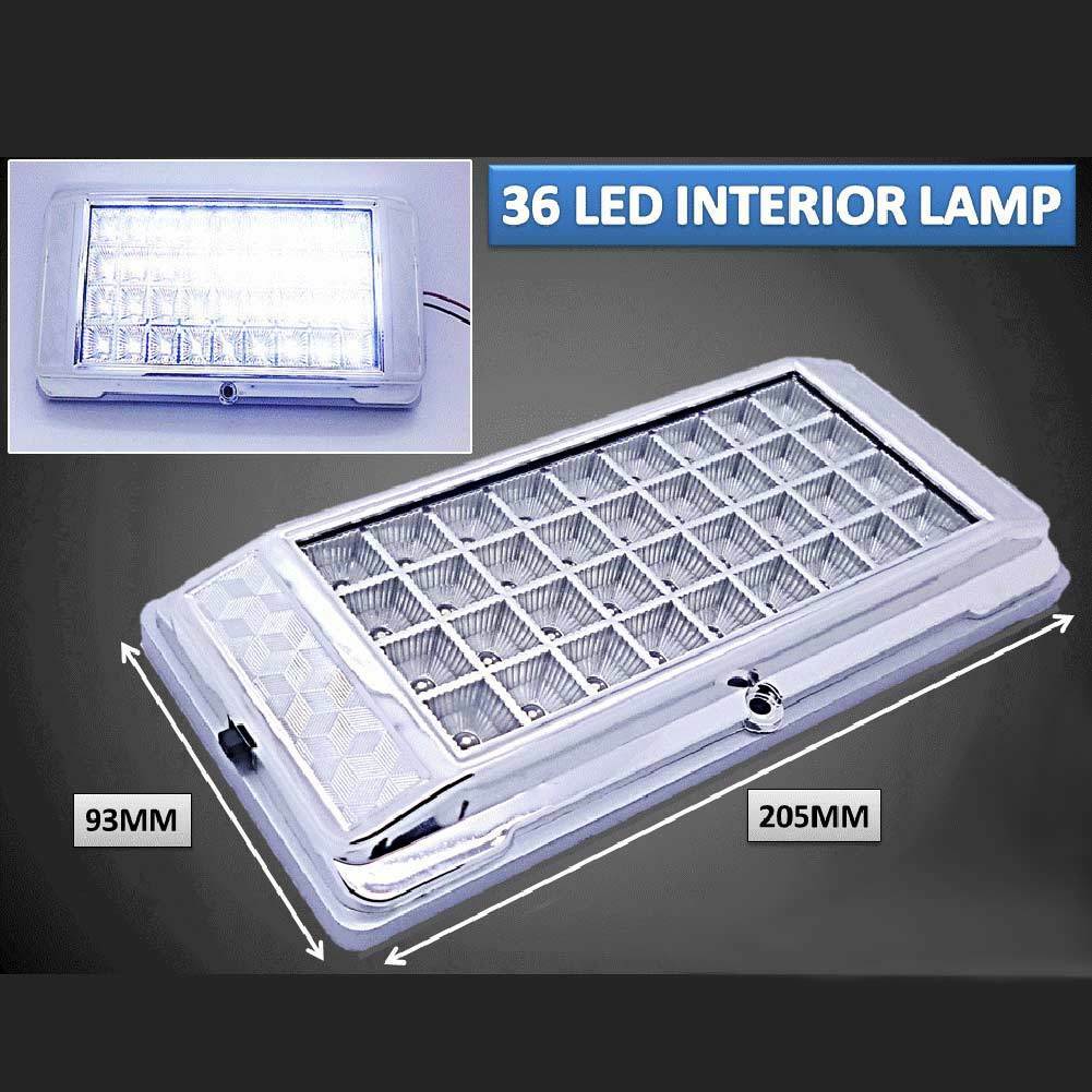 12V 36LED Rectangle Bright White Dome Roof Car Truck Interior Lamp Light Bulb