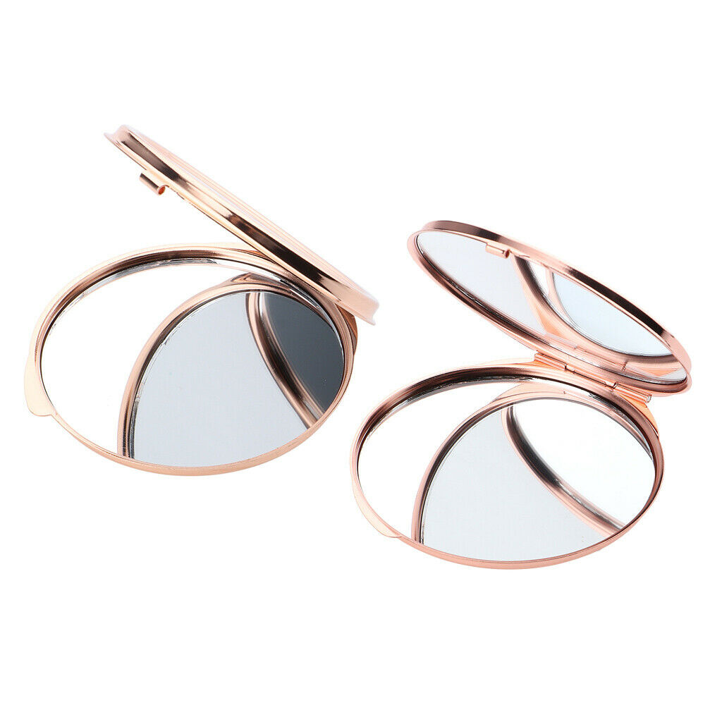 2 Sizes Of Dual Side Makeup Mirrors, Compact Cosmetic Round Pocket Purse Hand