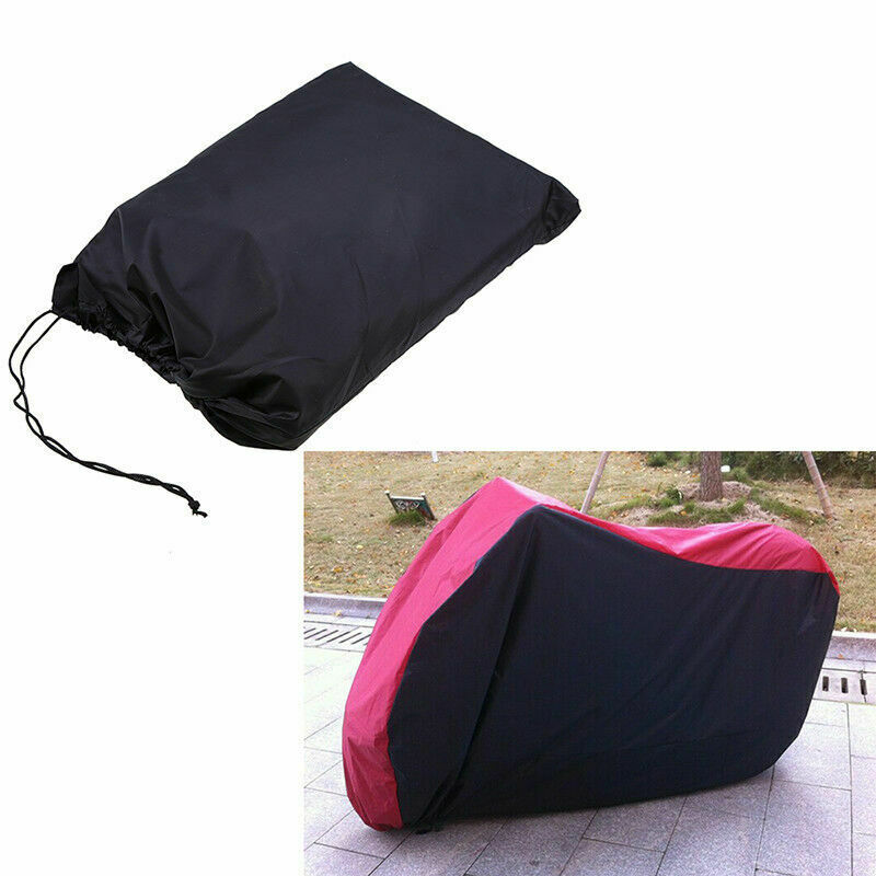 Black/Red Motorcycle Rain Cover Anti UV Waterproof Raincoat With Bag XXL Size