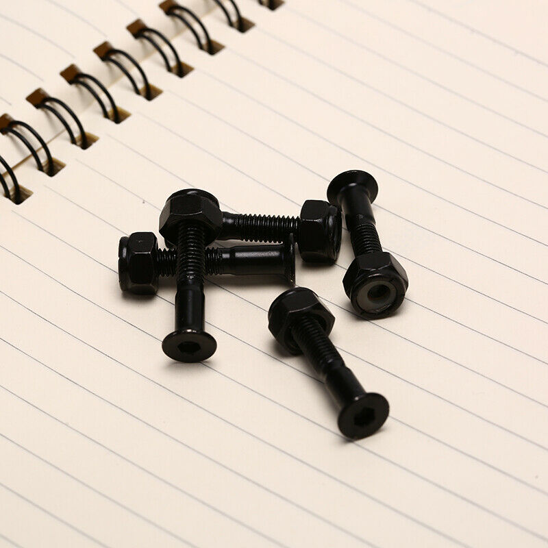 8Pairs Black Carbon Steel  27mm MS3302-1 Skateboard Screws ScooterAccesso.l8