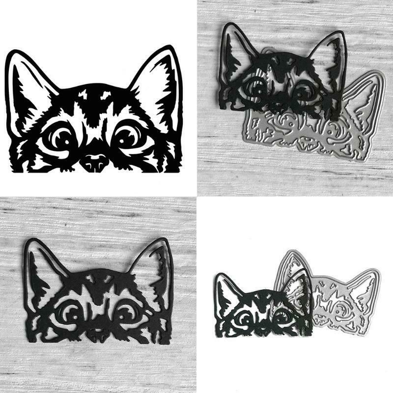 Cat Head Metal Cutting Dies Stencil Scrapbooking DIY Album Stamp Paper Card Mold