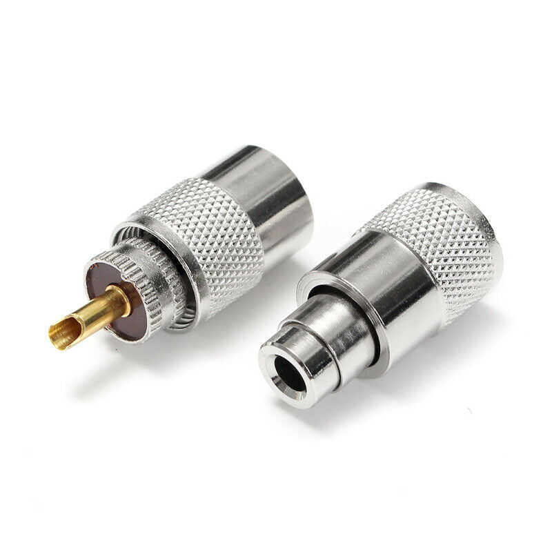 10pcs PL259 Solder Connector Plug With Reducer for RG8X Coaxial Coax Cable Kit
