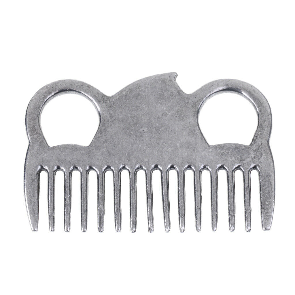 sturdy Steel Polished Horse Pony Grooming Comb Tool Currycomb Accessory